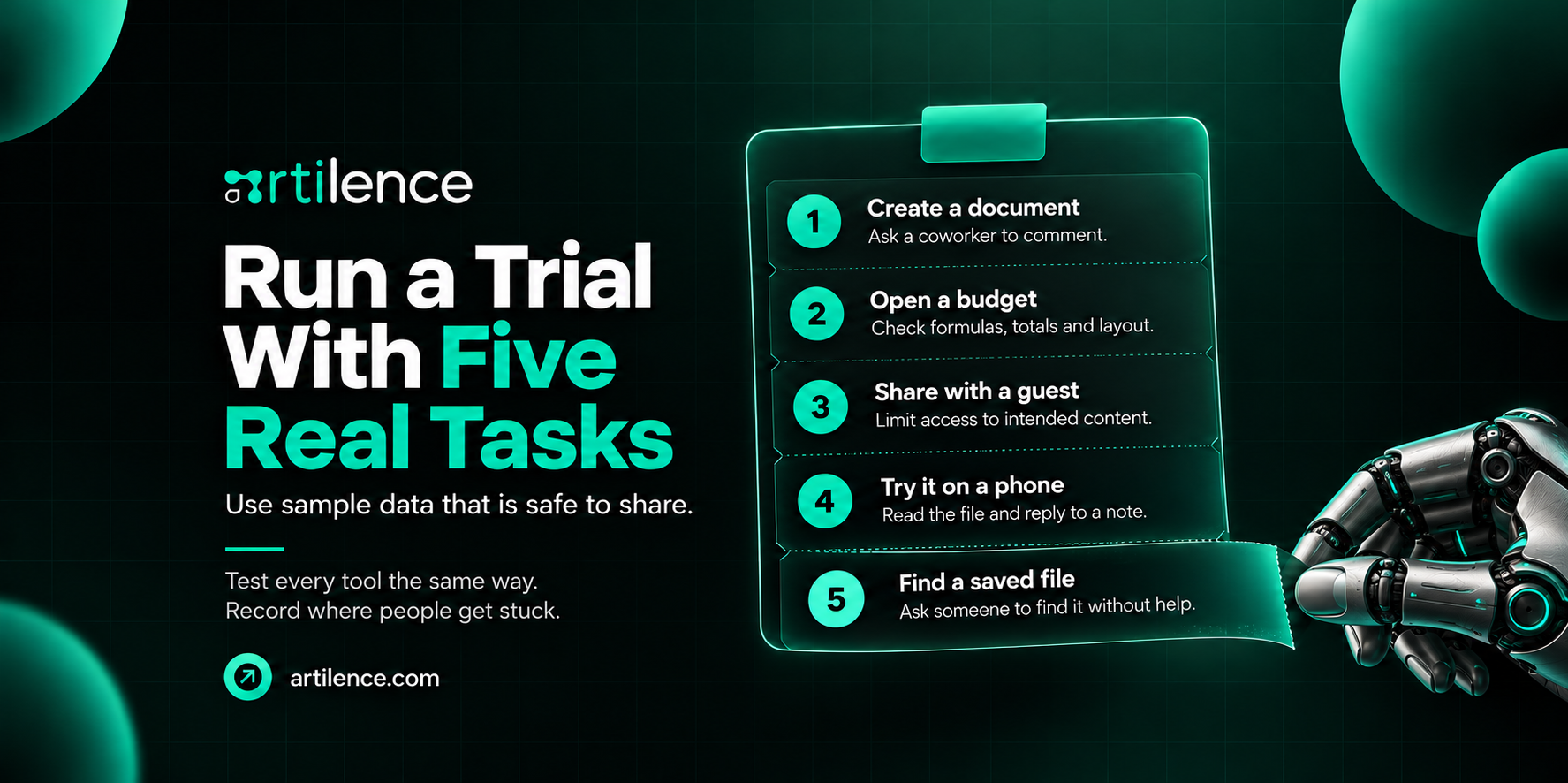 Run a Trial With Five Real Tasks